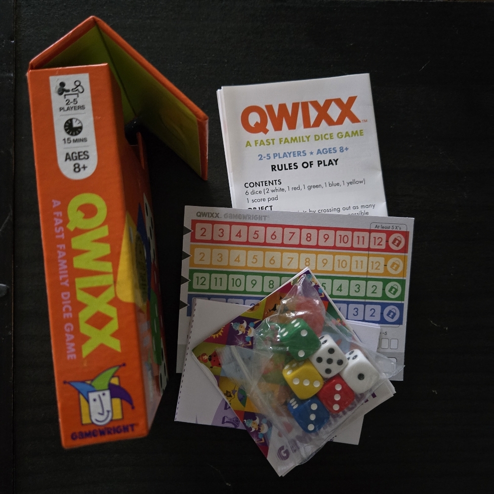 Qwixx family dice game, mensa select game